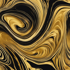 Suminagashi art Black and white color with gold line Elegant composition background