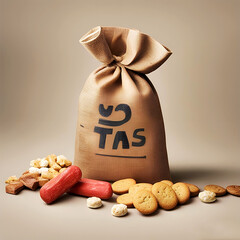 Bag of Santa Claus with gifts generative ai