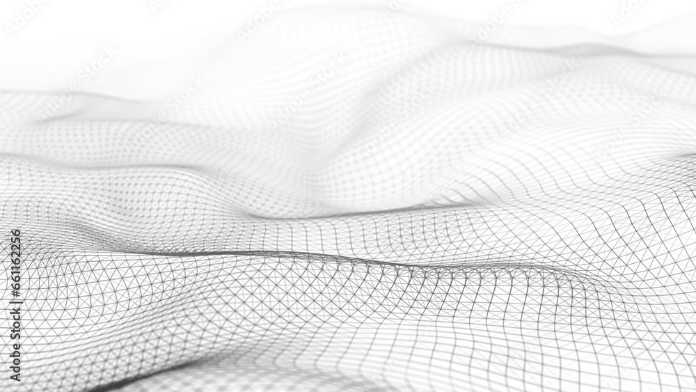 Aufkleber modern black gradient dynamic wave. futuristic digital wavy texture. retro style background. big dat