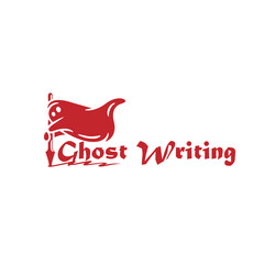 ghost writer logo design vector - obrazy, fototapety, plakaty