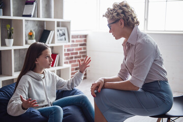 Teenager at the psychotherapist