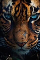 The tiger's riveting glare, seen up close