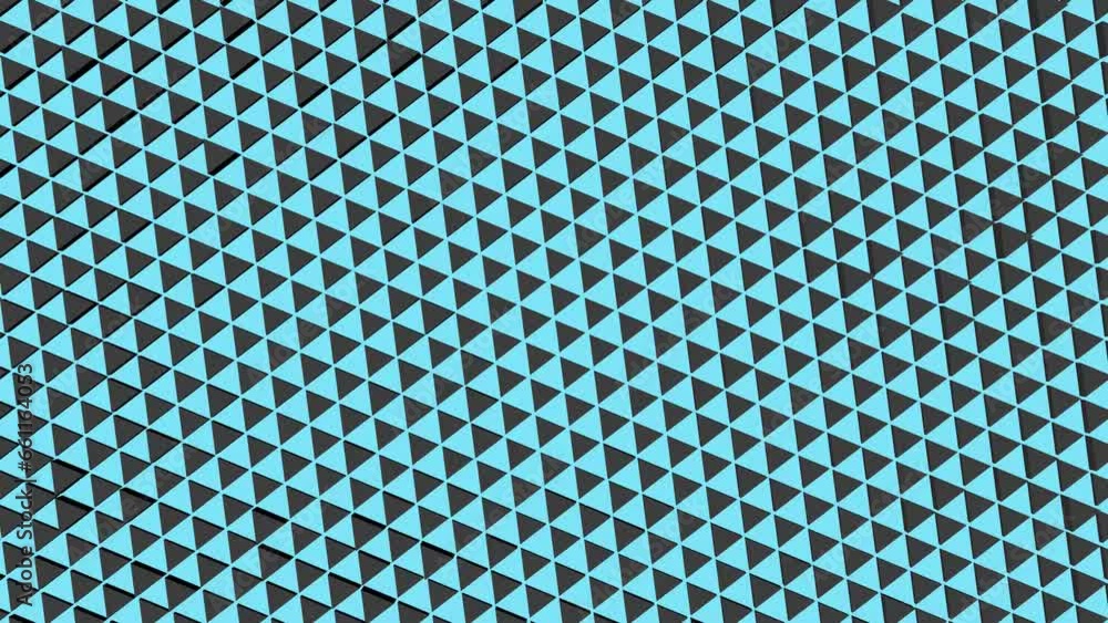 Poster dynamic triangles. gray-blue animation background or intro screensaver.