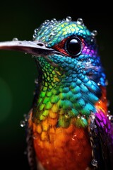 Obraz premium An intimate image of the piercing gaze of a hummingbird in a detailed close-up