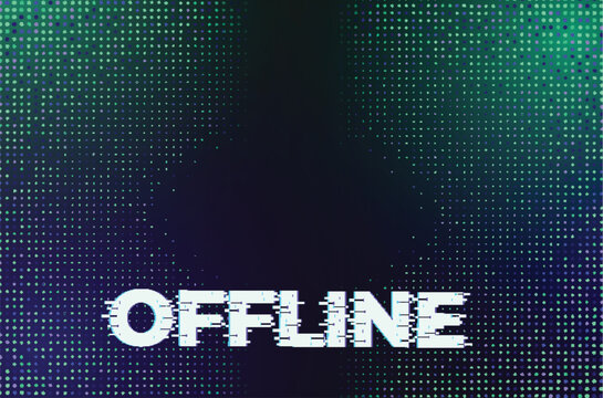 modern twitch offline with glitch effect design vector illustration