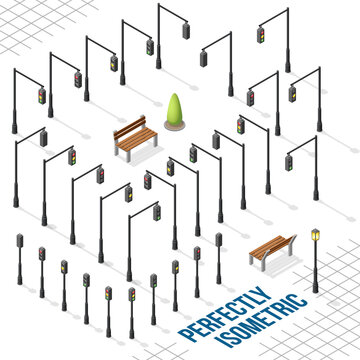 Isometric Traffic Light Combinations