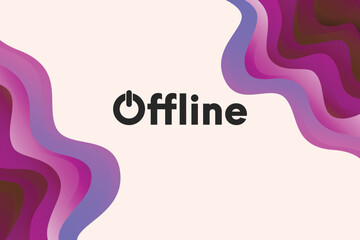 modern currently offline twitch banner with papercut vector design illustration