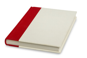 blank white book with hard cover isolated