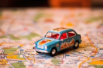 toy car on map, travel