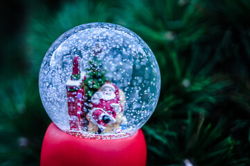 Crystal ball with Santa Claus