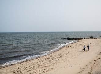 Fototapeta na wymiar Shoreline coastal environment in Cape Cod, Massachusetts, New England. Oceanic background
