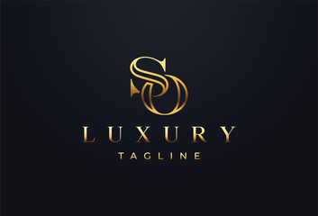 luxury letter o s  s o  monogram serif logo design
 - obrazy, fototapety, plakaty