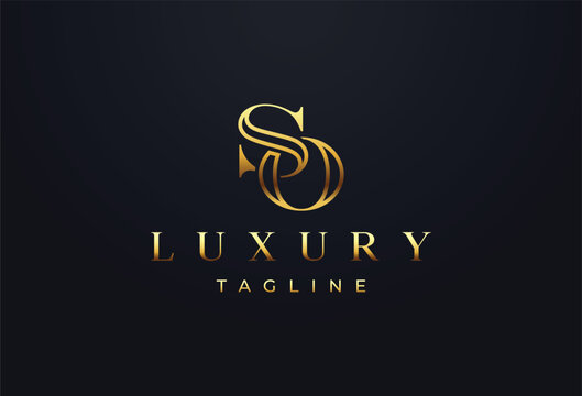 luxury letter o s  s o  monogram serif logo design
