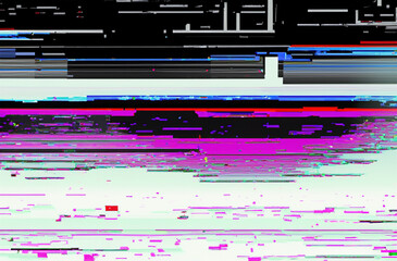 Abstract digital glitch illustration of graphic monitor