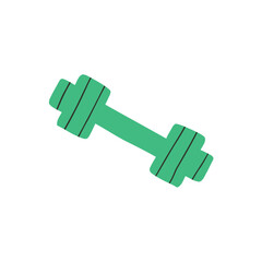 sports dumbbell in flat style. sports, training. hand drawn vector illustration