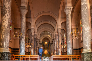 Fototapeta na wymiar Interior of the Basilica of the Visitation, in Annecy, Haute-Savoie, France