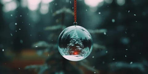 Deurstickers christmas baubles, decoration, winter © RemsH