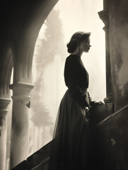 Vintage Foto einer Frau - um 1934 - obrazy, fototapety, plakaty