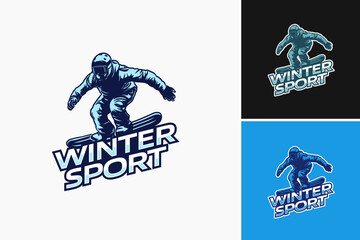 The winter sport logo template is a versatile design asset perfect for creating logos for various winter sports such as skiing, snowboarding, ice skating, and more.