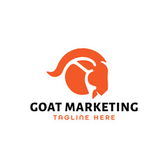goat marketing business logo design vector