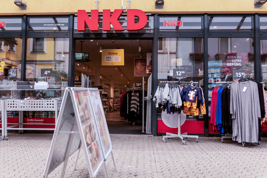 Neuwied, Germany - September 23, 2023: entrance of the local NKD shop. NKD is a German clothing discount store chain with about 2.000 stores.