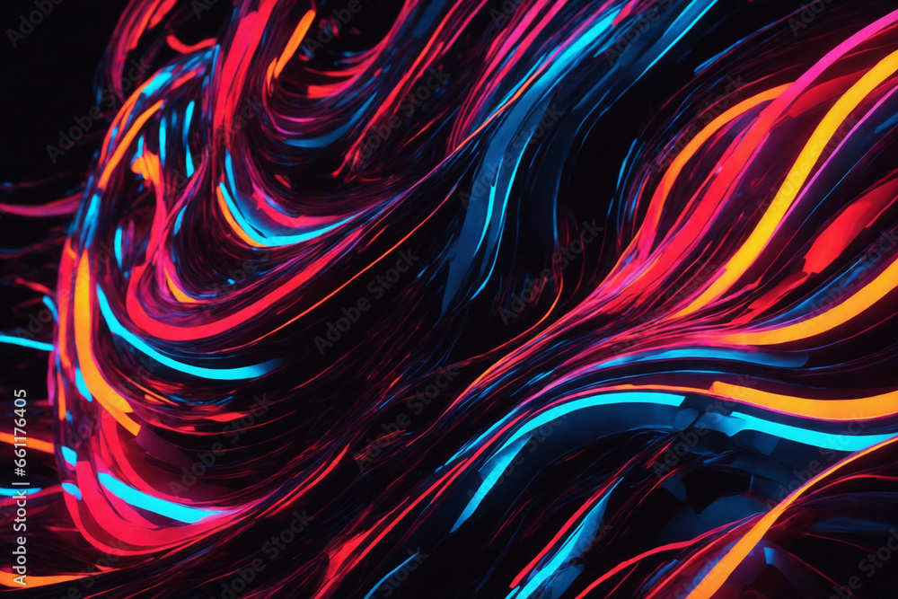 Poster colorful multicolor spectrum abstract background of glowing lines.