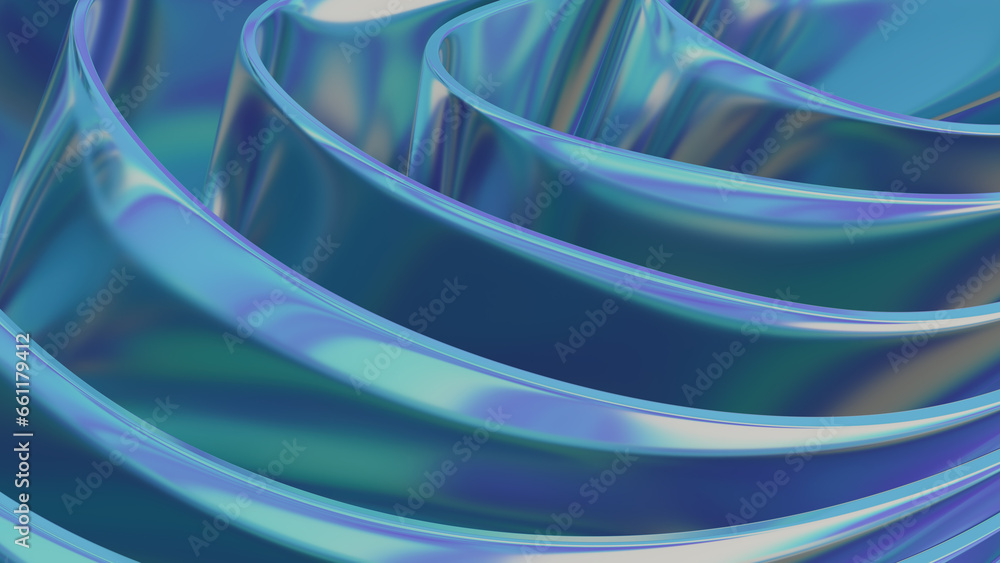Aufkleber gradient multilayer shapes background with a glossy iridescent effect.