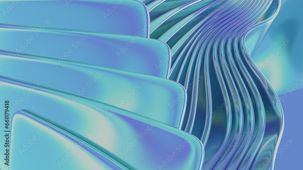 Aufkleber 3d render illustration. gradient multilayer shapes background with a glossy iridescent effect.