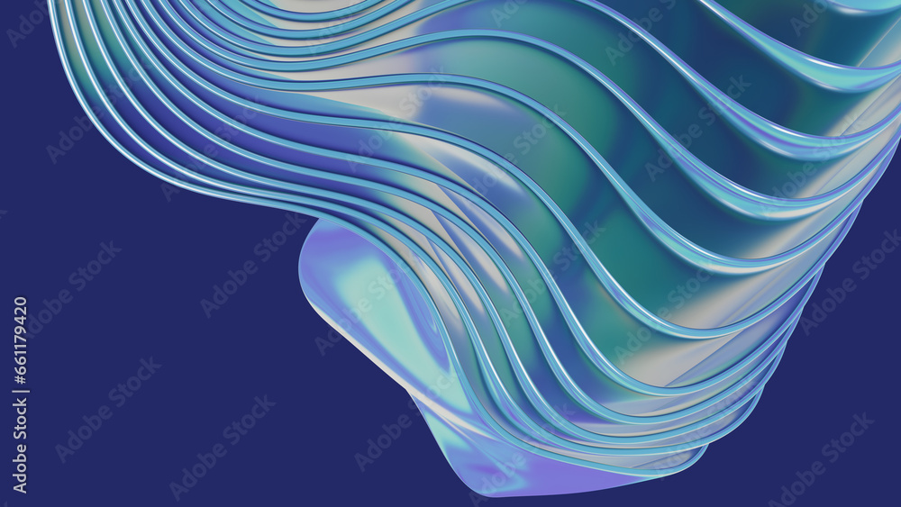 Aufkleber gradient multilayer shapes background with a glossy iridescent effect.