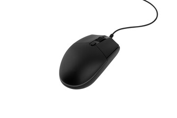 Computer mouse on a white background. Wired computer mouse close-up isolated on a white background.