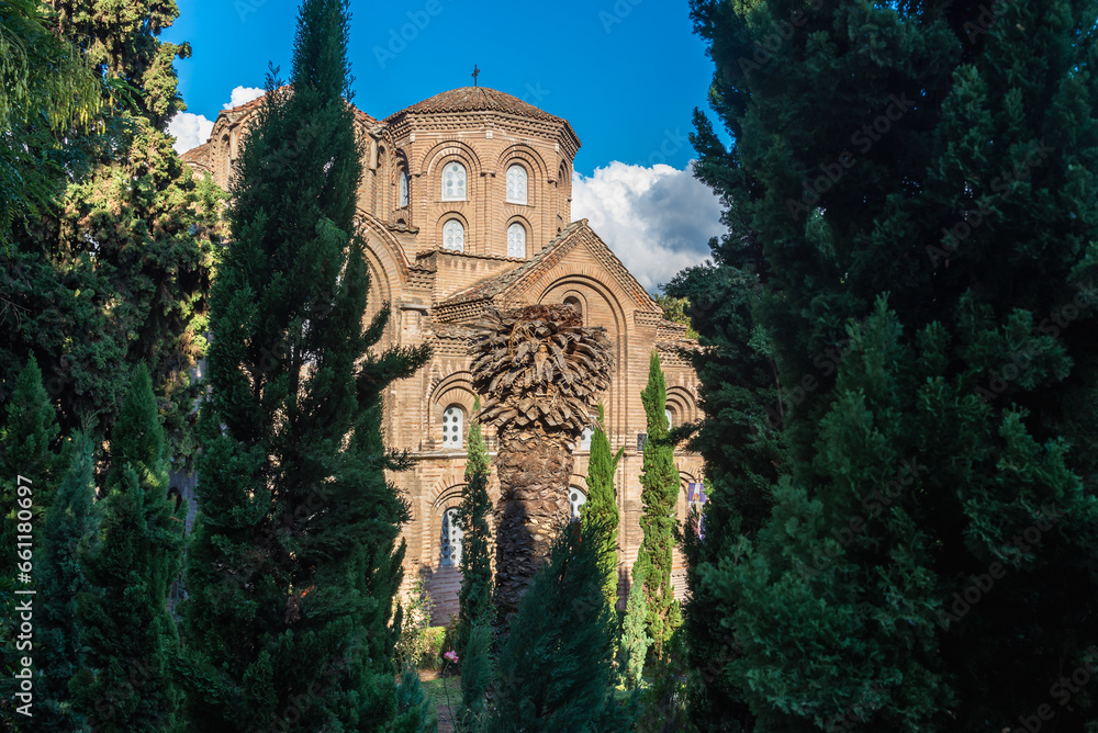 Sticker 11th century Byzantine Church of Panagia Chalkeon in Thessaloniki city, Greece