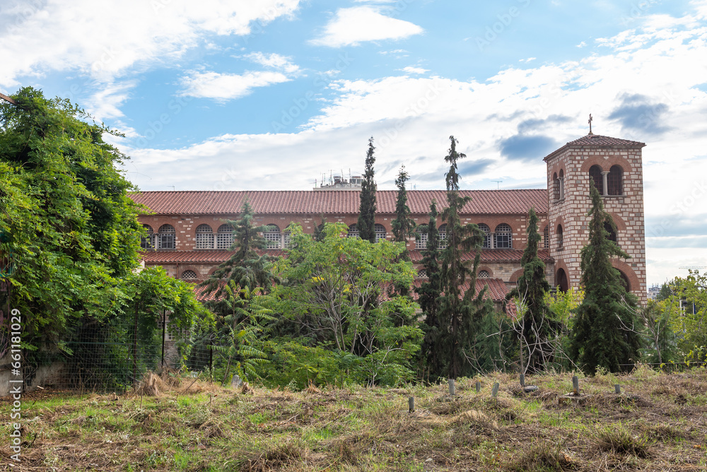 Canvas Prints Side view of Church of Saint Demetrius - Hagios Demetrios in Thessaloniki city, Greece