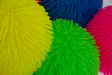 multi color big balls, pufferball  smile plastic rubber neon colors