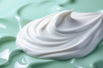 texture of delicate white and mint cosmetic cream, skin care