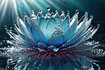 flower-shaped water droplets, captivating dance of water