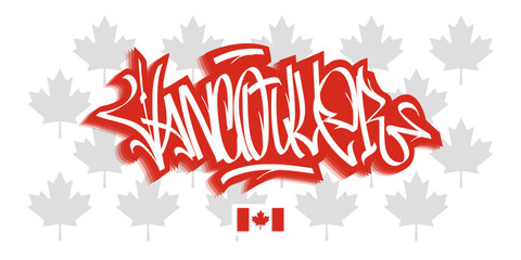 Vancouver Canada Graffiti Tag Vector Design On White Background Eps 10