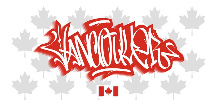 Vancouver Canada Graffiti Tag Vector Design On White Background Eps 10