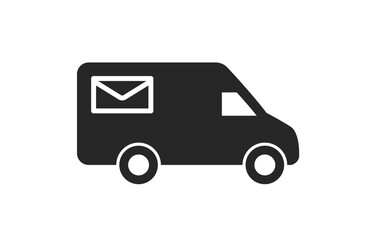 simple mail postal delivery van silhouette icon