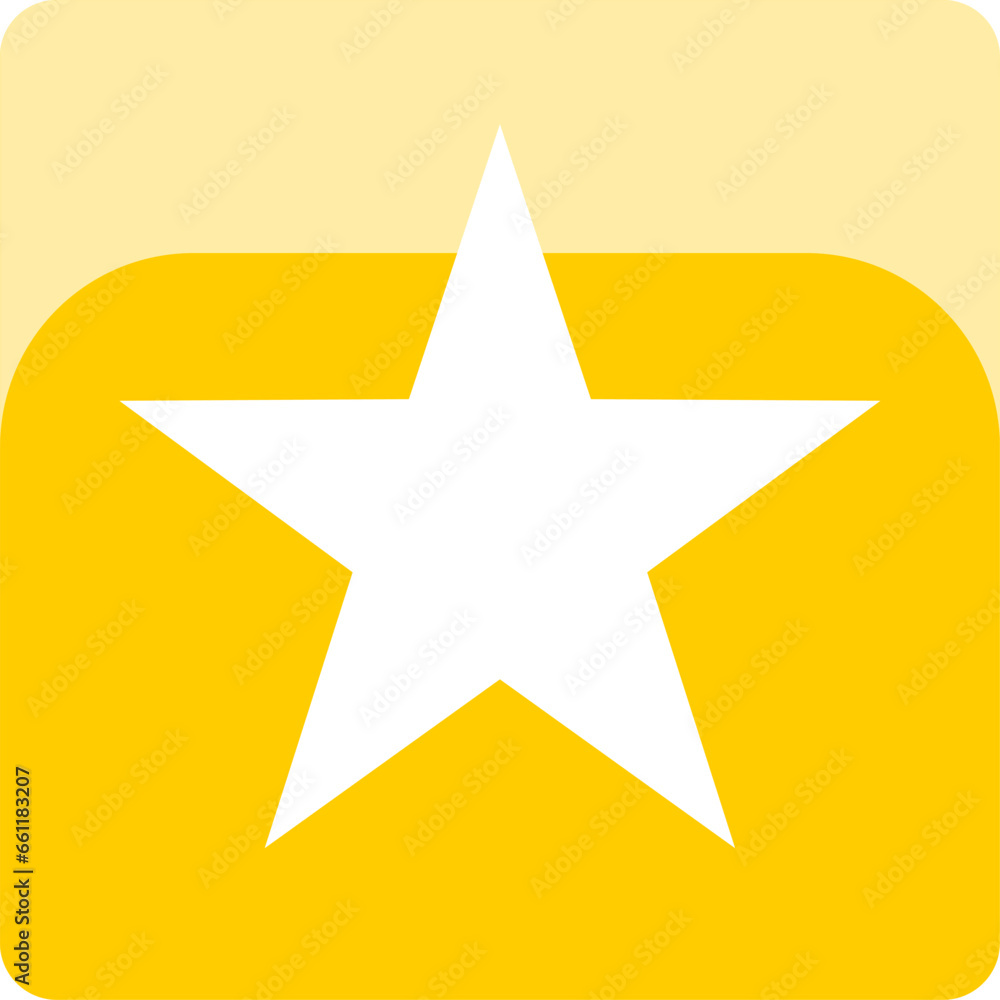 Poster golden yellow star in soft square icon quality review symbol with 3d style shiny effect. vector imag