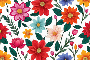 floral vector pattern with watercolor hand drawn flowers floral vector pattern with watercolor hand drawn flowers vector seamless pattern with flowers.