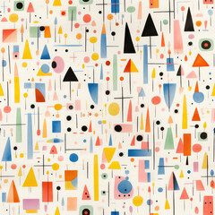 Abstract shapes cartoon repeat pattern