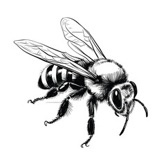 Hand Drawn Sketch Bumblebee Illustration