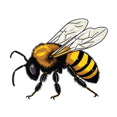Hand Drawn Flat Color Bumblebee Illustration
