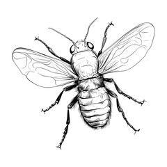 Hand Drawn Sketch Firefly Insect Illustration