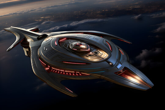 Concept spaceship inspired by voyage of trek star 