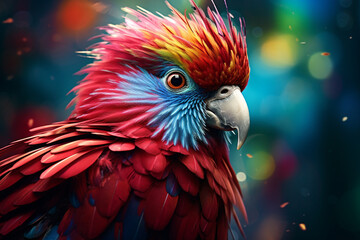 Red and blue macaw AI Generated
