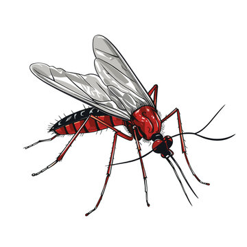 recommend clip art: Hand Drawn Flat Color Mosquito Illustration