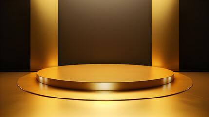Products display podium background, luxury gold geometric platform