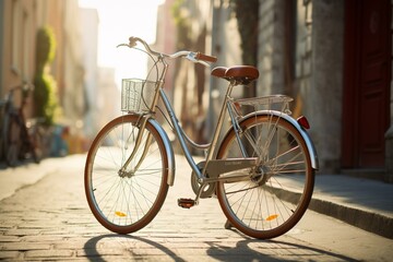 Fototapeta na wymiar modern bike in urban setting. Generative AI