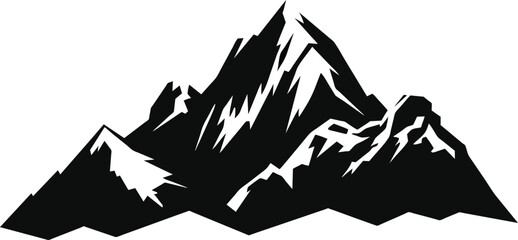 Mountains. Hand drawn rocky peaks. Vector illustration - Vector illustration